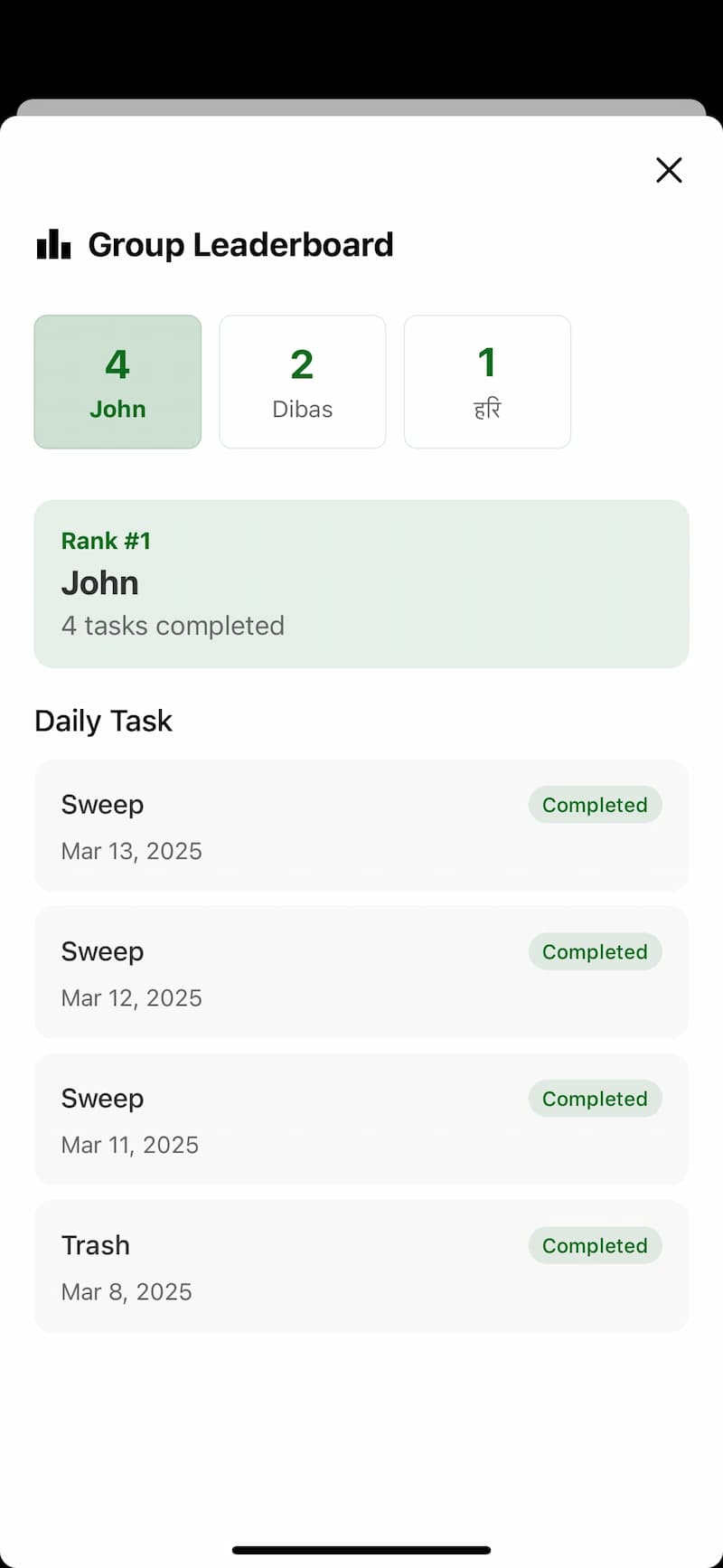 Leaderboard Screenshot