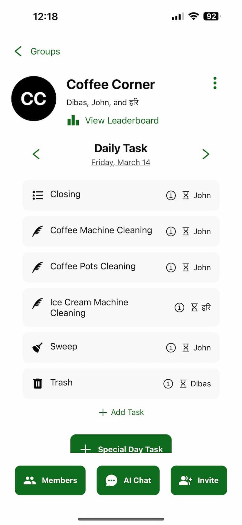 Task Management Screenshot
