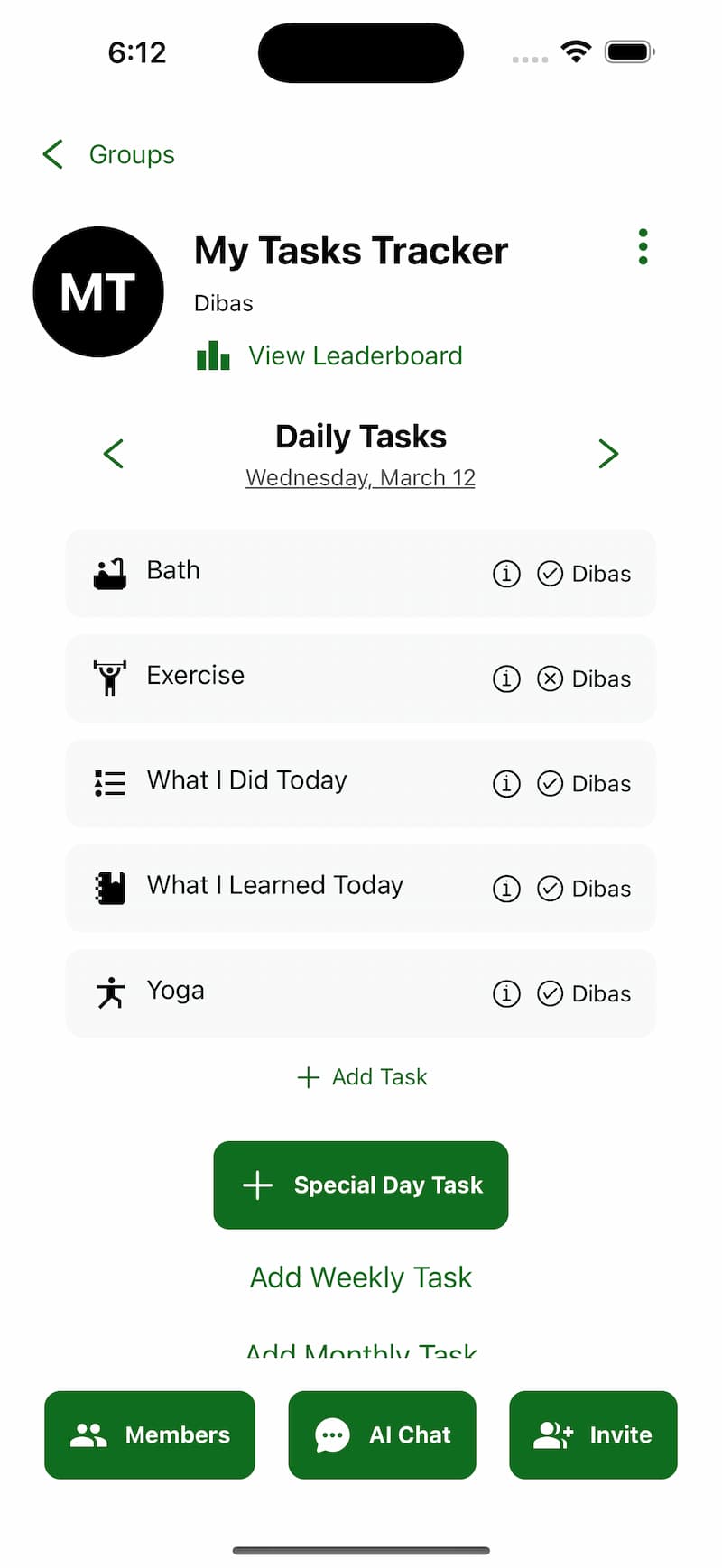 Task Management Screenshot