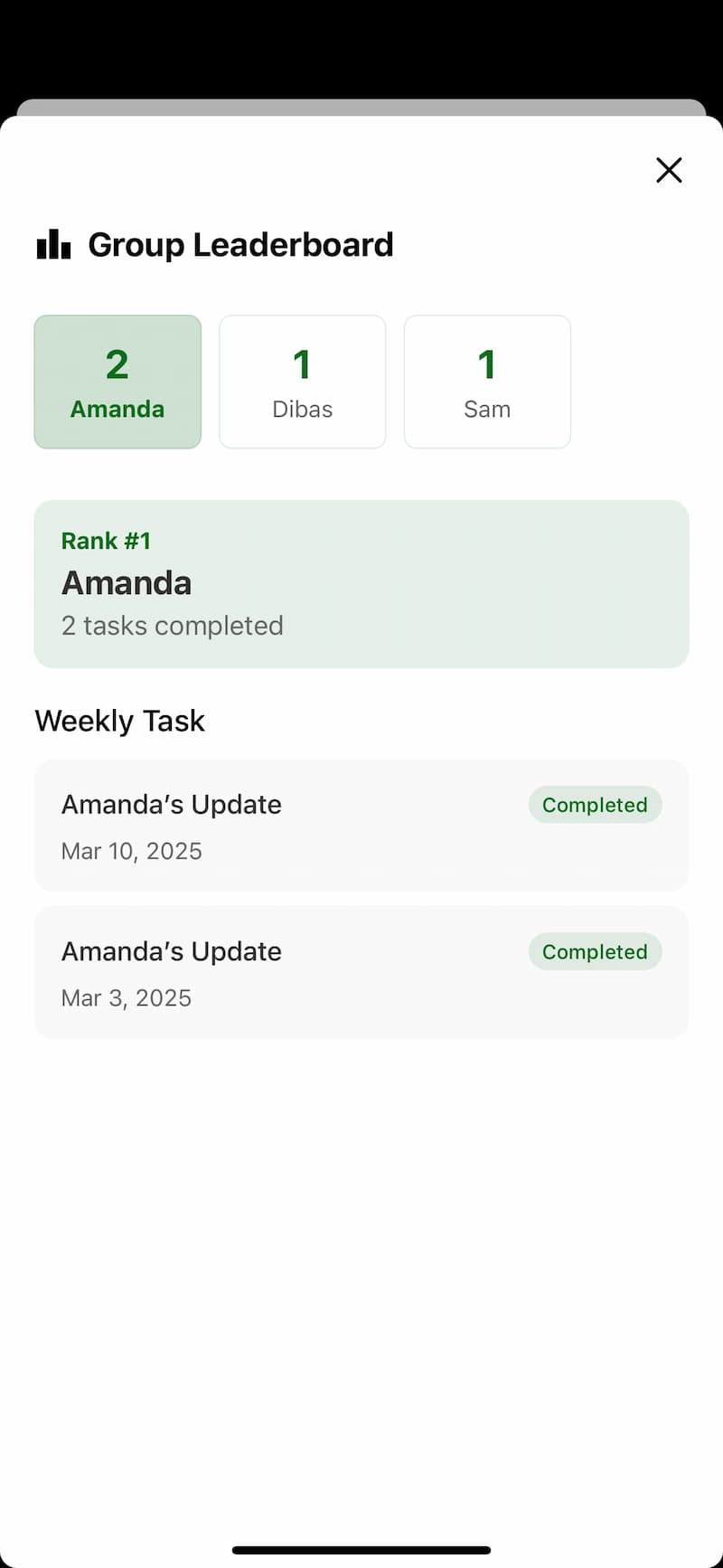Leaderboard Screenshot