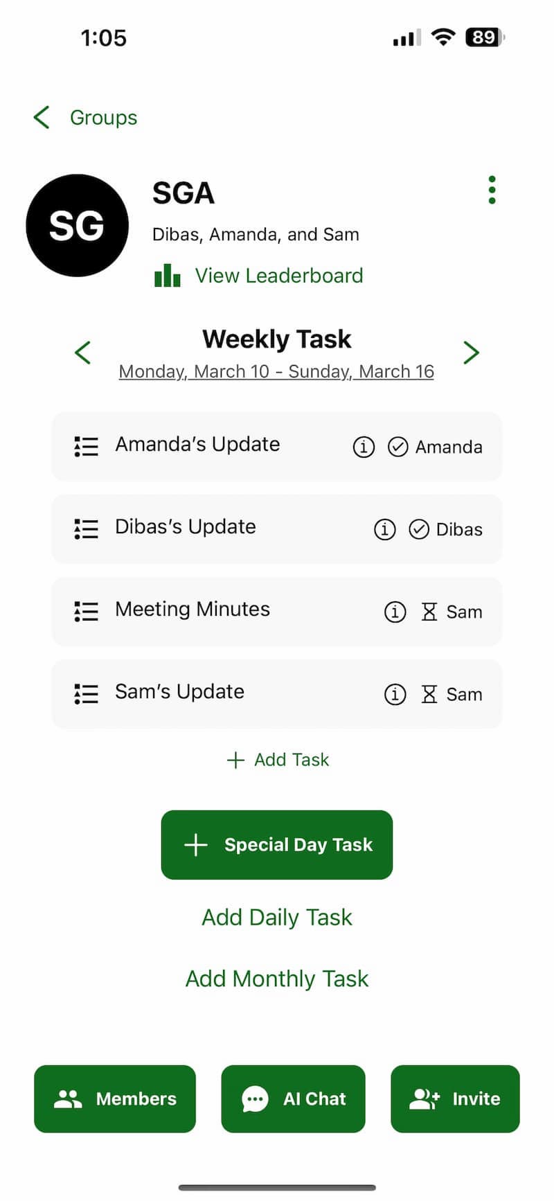 Task Management Screenshot